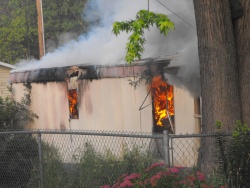 Blaze wrecks mobile home in Buckhorn on Wednesday morning